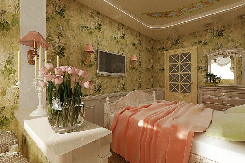 Wallpaper for the bedroom - photo
