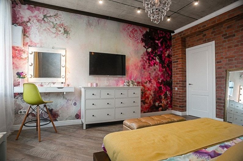 Wallpaper for the bedroom - photo