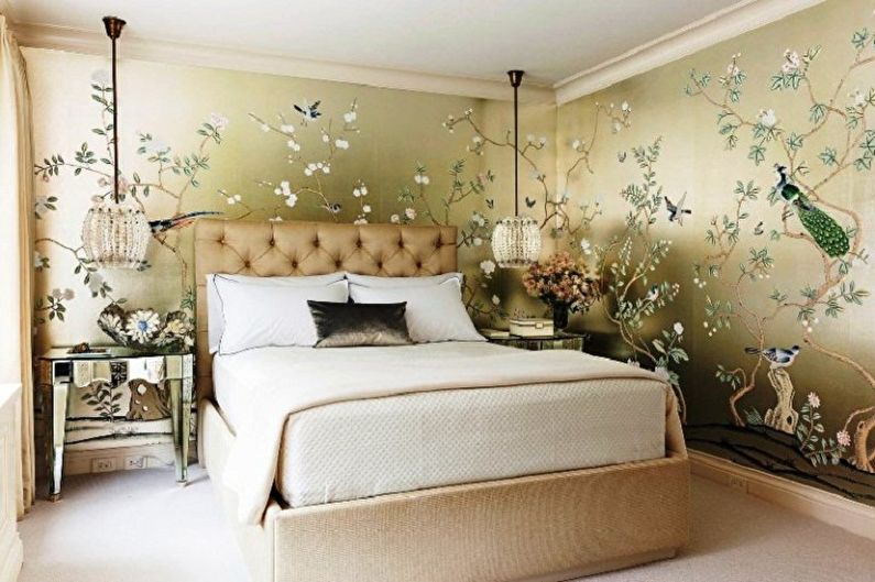 Wallpaper for the bedroom - photo