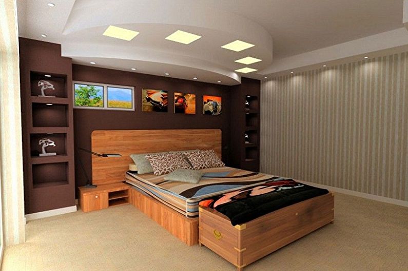Drywall ceiling in the bedroom