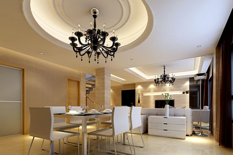 Drywall ceiling design - photo
