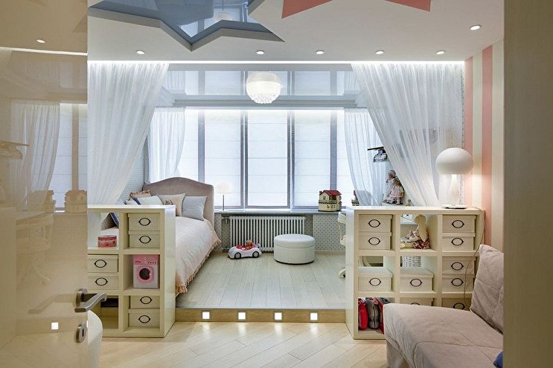 How to zone a room for parents and a child - Zoning a room with arranging a podium