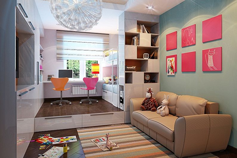 How to zone a room for parents and a child - Zoning a room with arranging a podium