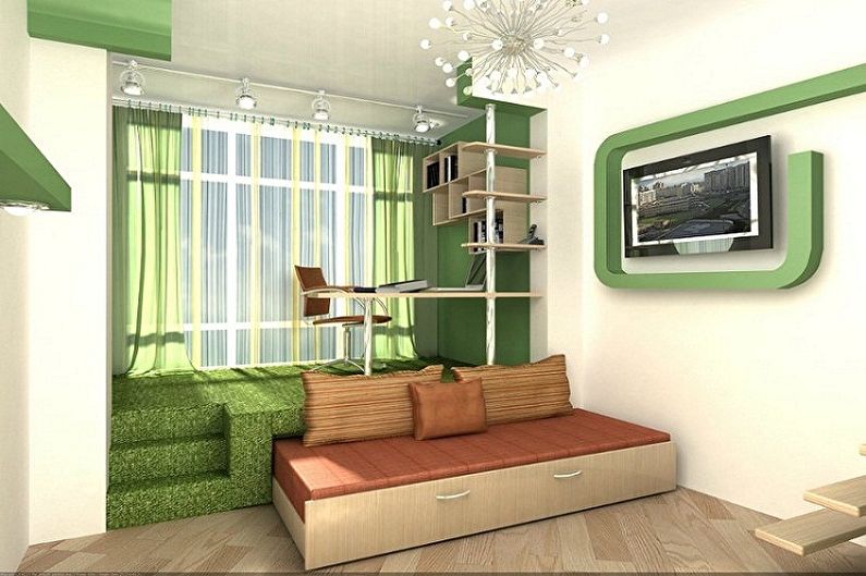 How to zone a room for parents and a child - Zoning a room with arranging a podium