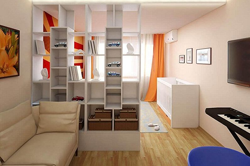 How to zone a room for parents and a child - photo