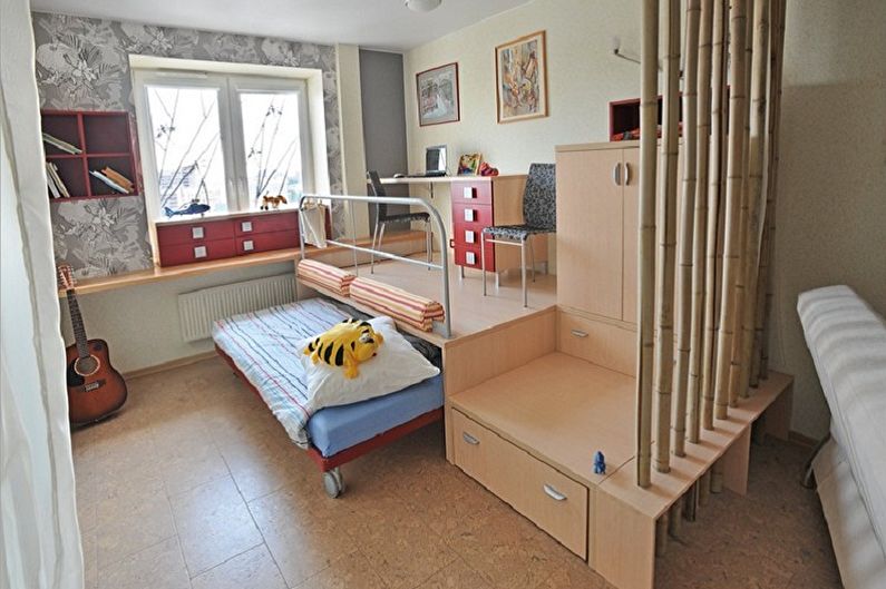 How to zone a room for parents and a child - photo