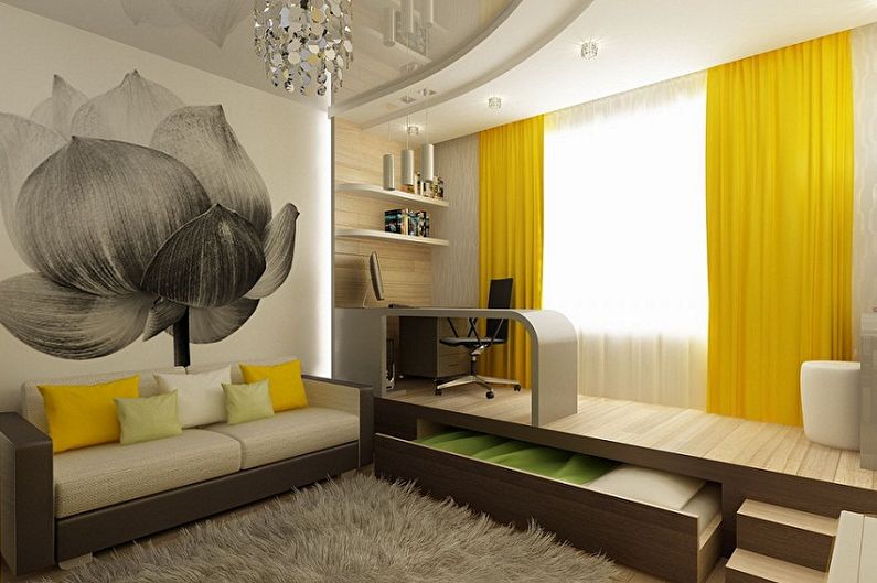 How to zone a room for parents and a child - photo