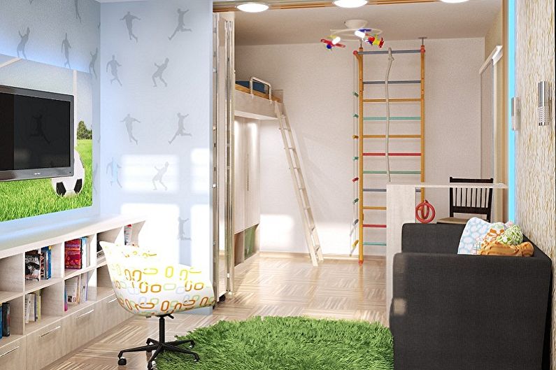 How to zone a room for parents and a child - photo