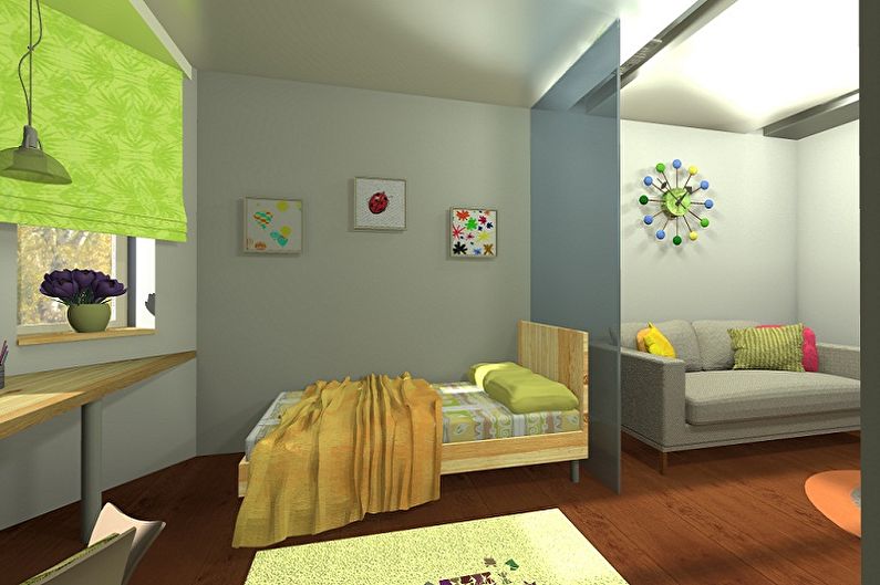 How to zone a room for parents and a child - photo