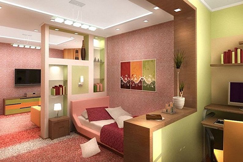 How to zone a room for parents and a child - photo