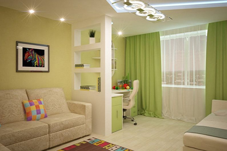 How to zone a room for parents and a child - photo