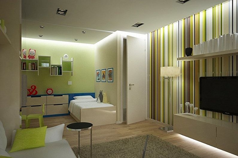 How to zone a room for parents and a child - photo
