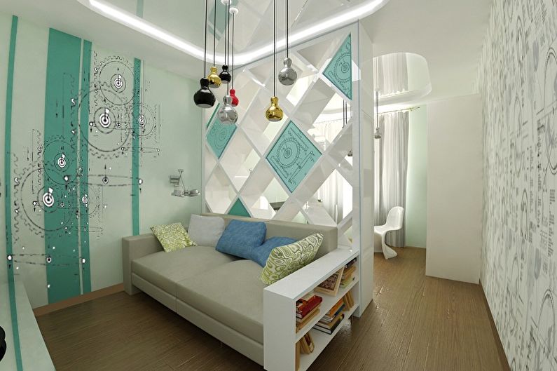 How to zone a room for parents and a child - photo