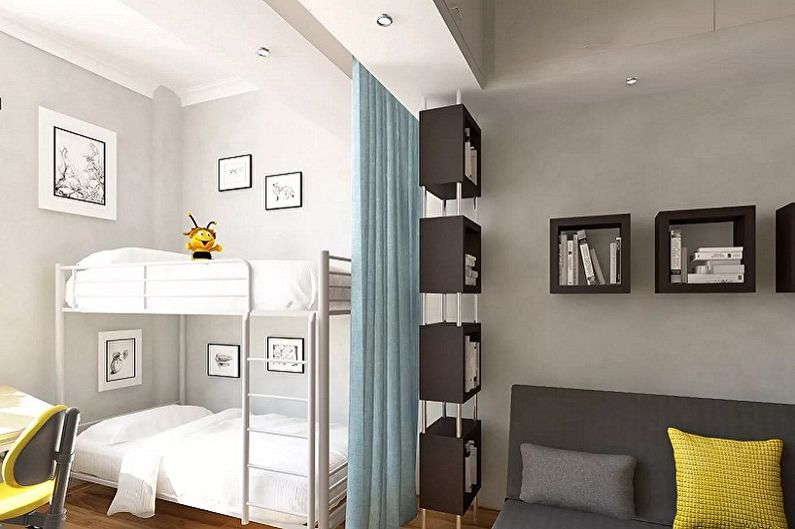 How to zone a room for parents and a child - photo