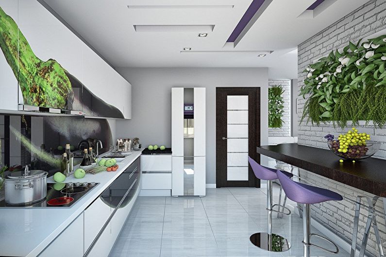 Kitchen interior design 3 by 4 meters - photo