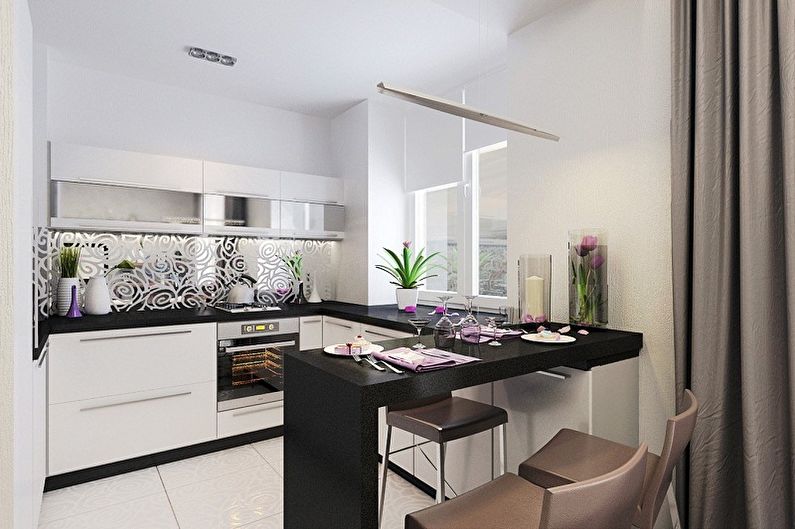 Kitchen interior design 3 by 4 meters - photo