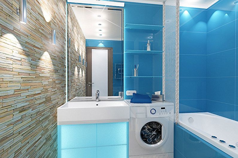 Blue bathroom 3 sq.m. - Interior Design