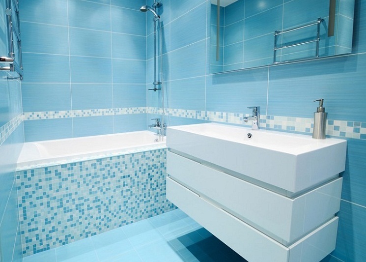 Blue bathroom 3 sq.m. - Interior Design