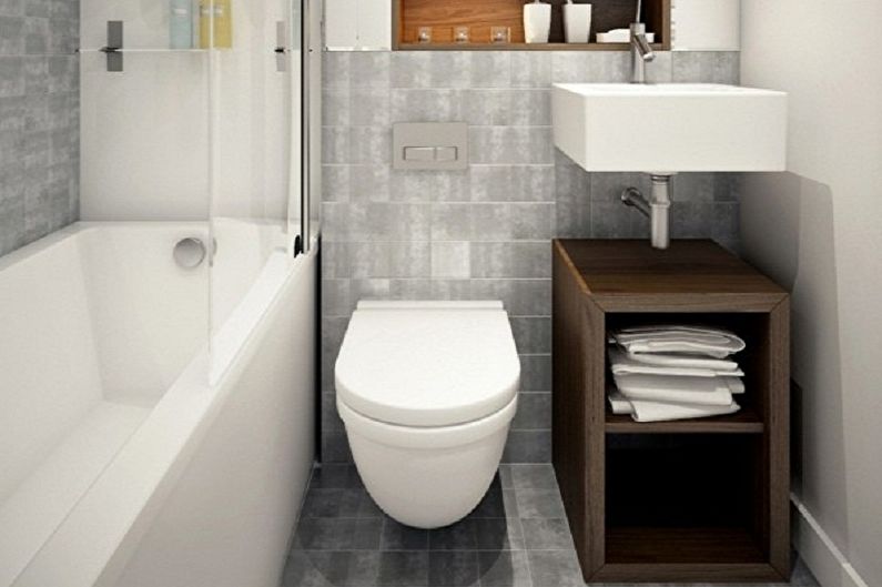 Gray bathroom 3 sq.m. - Interior Design