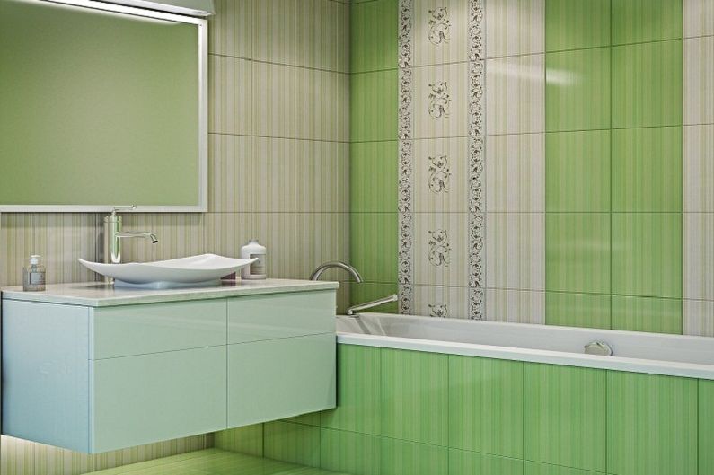 Green bathroom 3 sq.m. - Interior Design