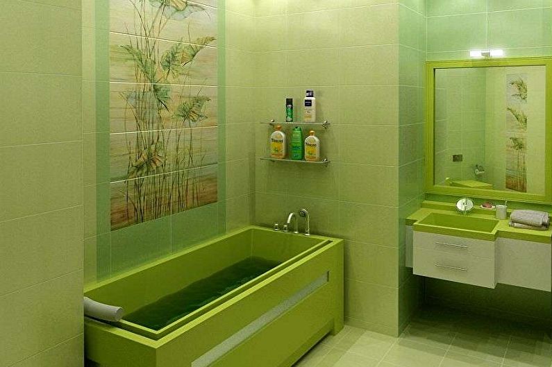 Green bathroom 3 sq.m. - Interior Design