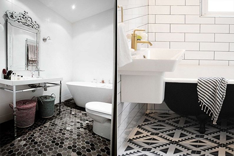 Bathroom design 3 sq.m. - floor finish