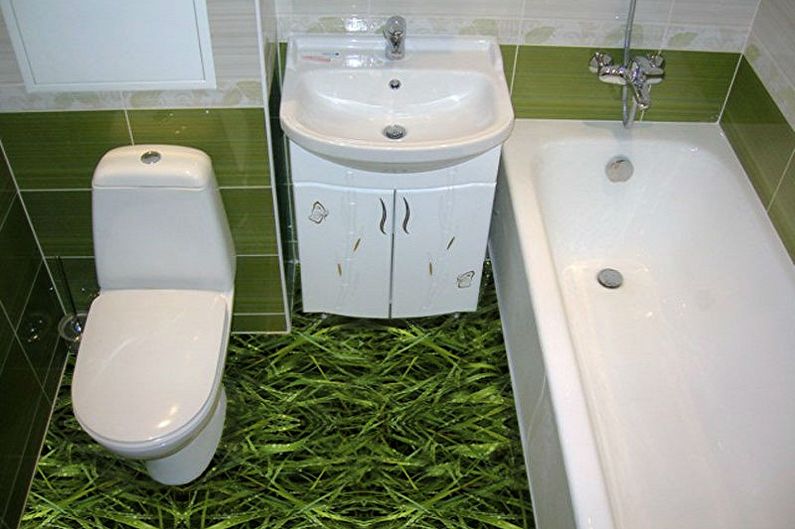 Bathroom design 3 sq.m. - floor finish
