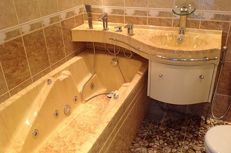 Bathroom design 3 sq.m. - Plumbing and furniture