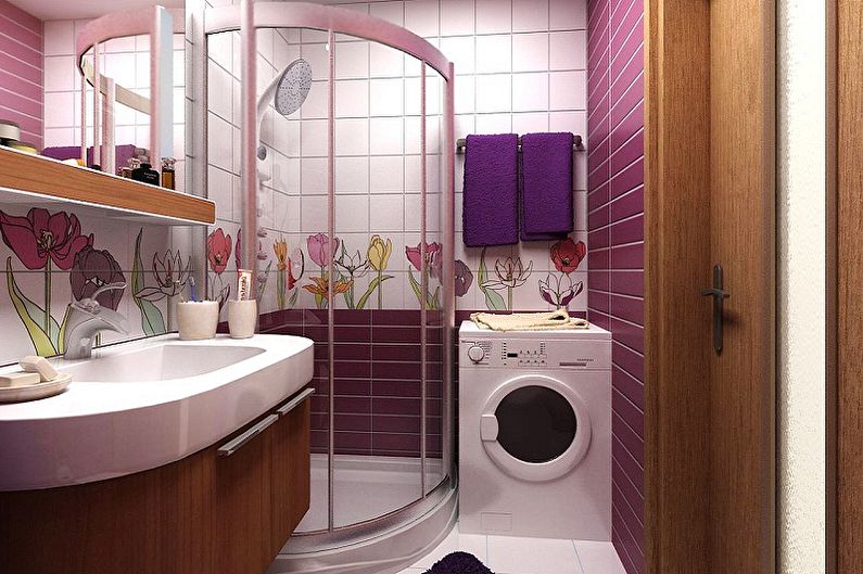 Bathroom design 3 sq.m. - Lighting and decor