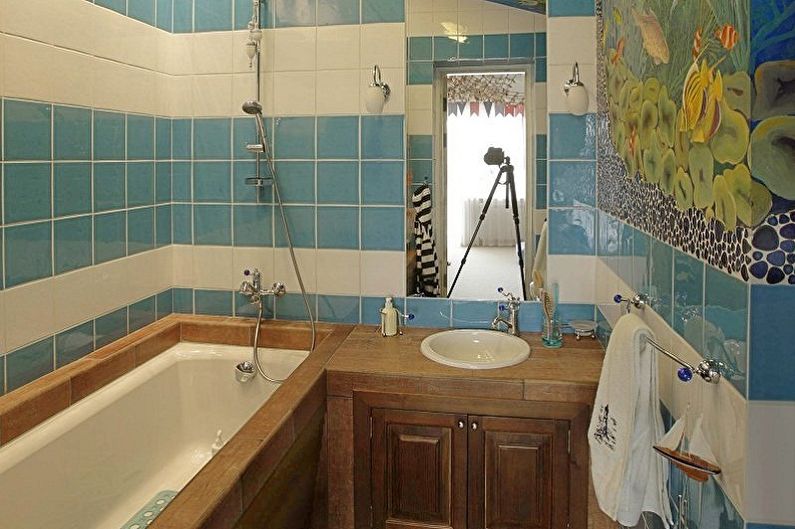 Bathroom 3 sq.m. in marine style - Interior Design