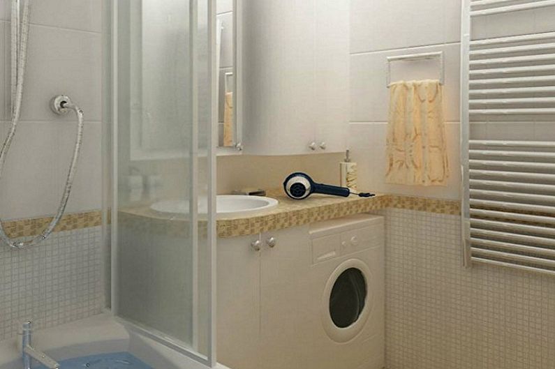 Interior design of a bathroom of 3 sq.m. - Photo