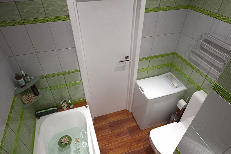 Interior design of a bathroom of 3 sq.m. - Photo
