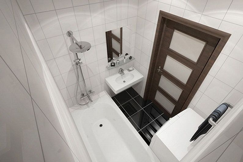 Interior design of a bathroom of 3 sq.m. - Photo