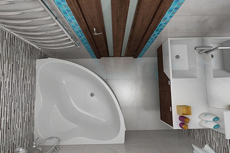 Interior design of a bathroom of 3 sq.m. - Photo