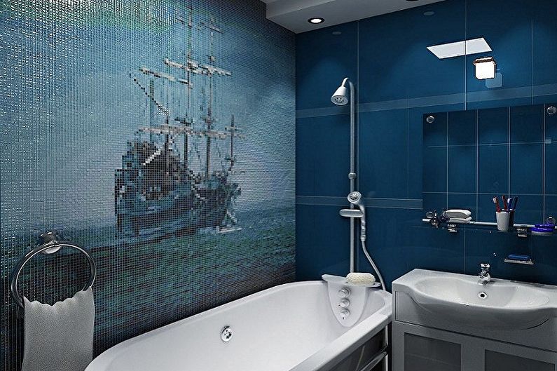 Interior design of a bathroom of 3 sq.m. - Photo