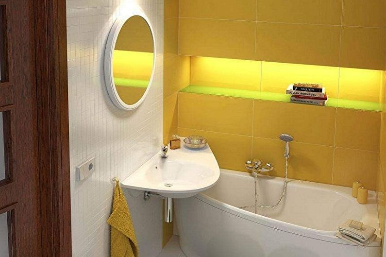 Interior design of a bathroom of 3 sq.m. - Photo
