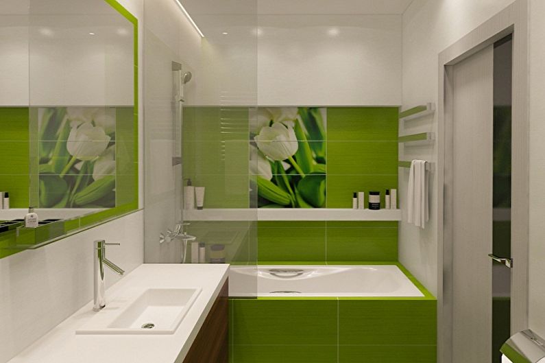 Interior design of a bathroom of 3 sq.m. - Photo