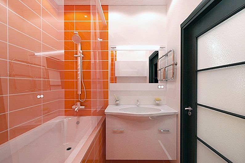 Interior design of a bathroom of 3 sq.m. - Photo