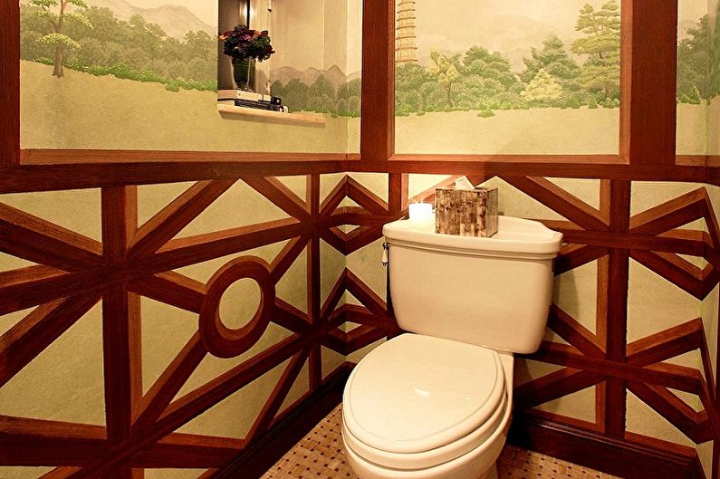 Wall decoration in the toilet - photo