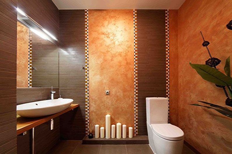 Wall decoration in the toilet - photo