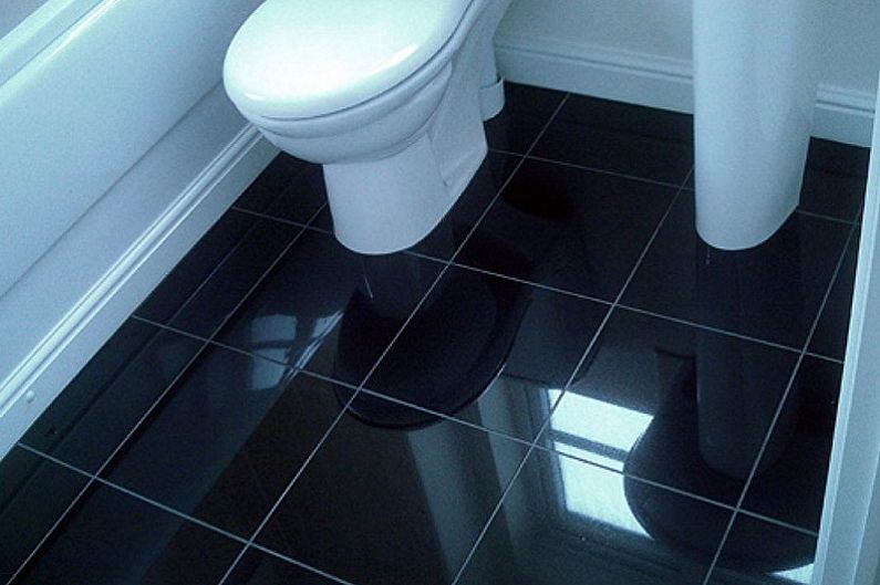 Design of the toilet in Khrushchev - Floor decoration