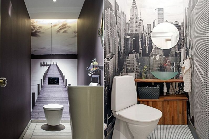 Design of a toilet in Khrushchev - Wall decoration