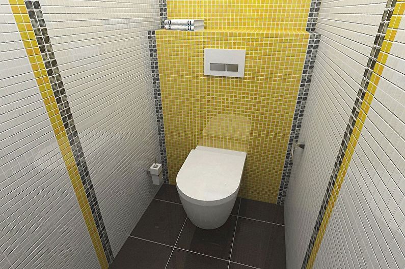 Design of a toilet in Khrushchev - Wall decoration