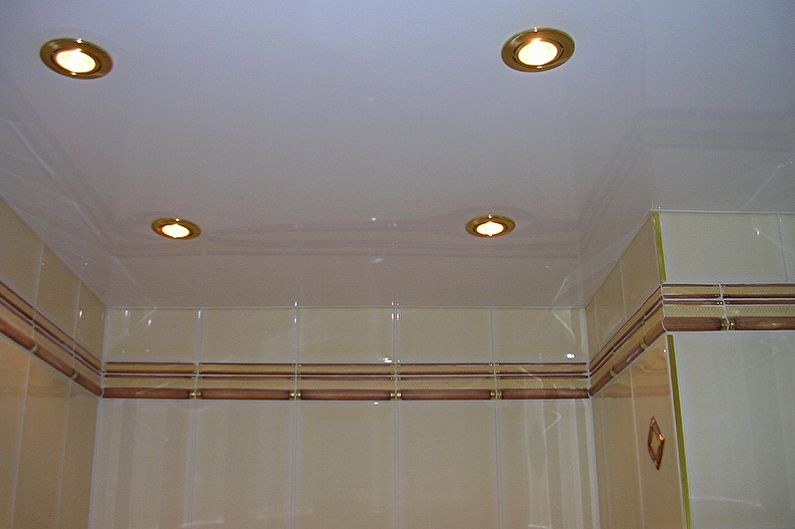 Design of the toilet in Khrushchev - Ceiling Finish