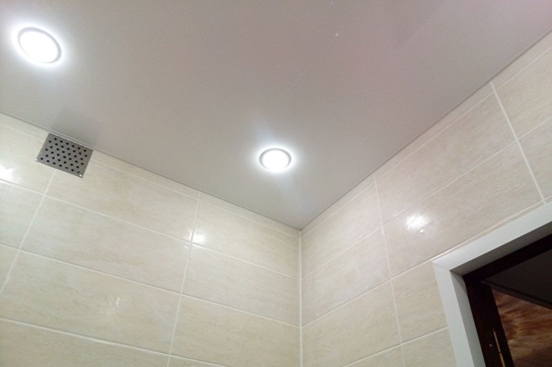 Design of the toilet in Khrushchev - Ceiling Finish