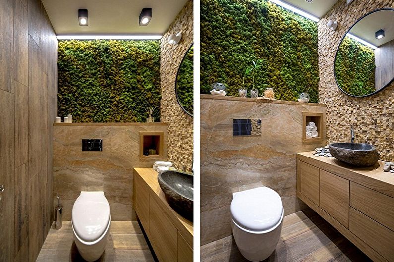 Eco-style toilet in Khrushchev - Interior Design