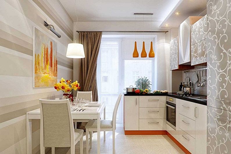 Kitchen design 3 by 3 meters - Lighting and decor