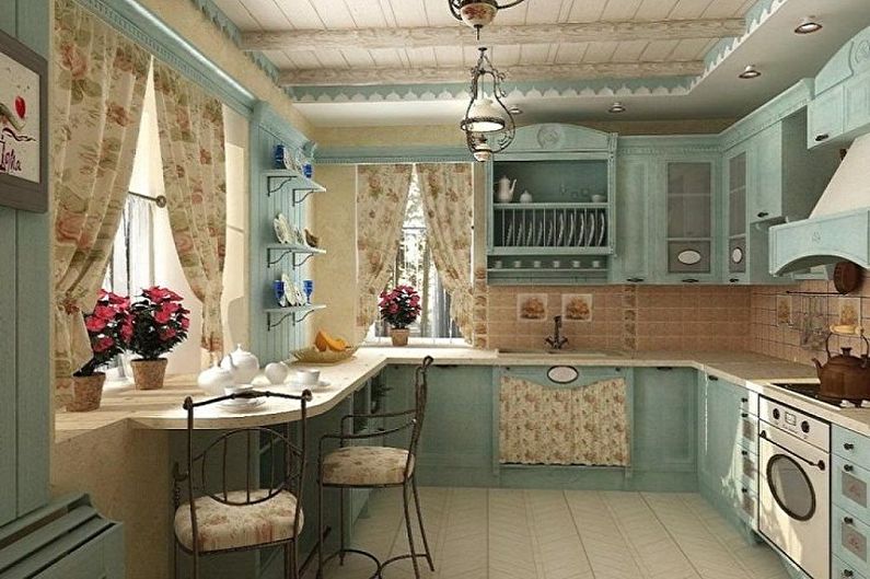 3 by 3 meter kitchen in Provence style - Interior Design