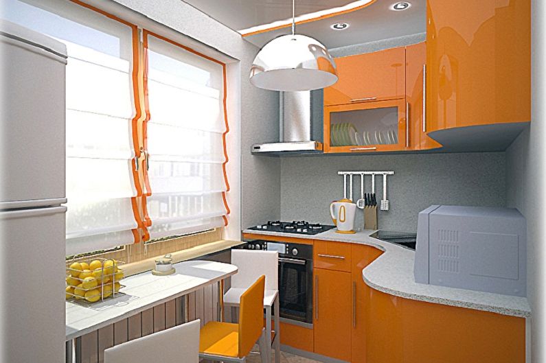 Kitchen interior design 3 by 3 meters - photo