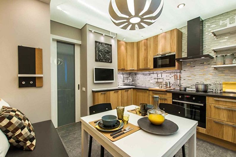 Kitchen interior design 3 by 3 meters - photo